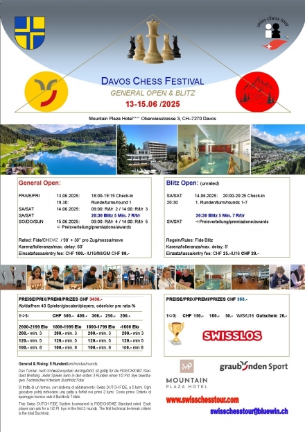 DAVOS FESTIVAL, 13-15.06 /2025 - Swiss CHess Tour
