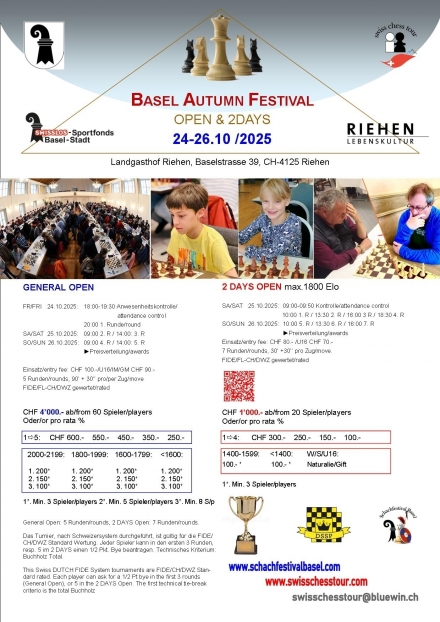 BASEL AUTUMN FESTIVAL, 24-26.10 /2025 - Swiss CHess Tour