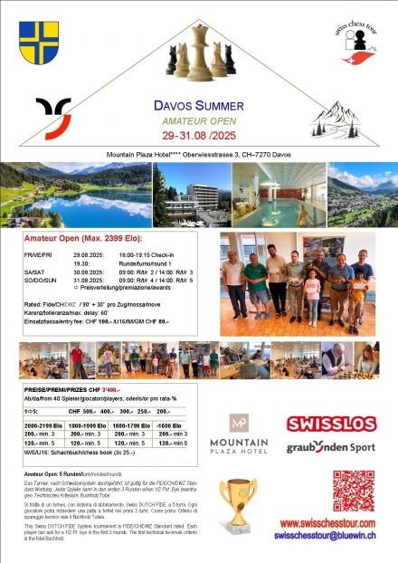 DAVOS SUMMER AMATEUR, 29-31.08 /2025 - Swiss CHess Tour