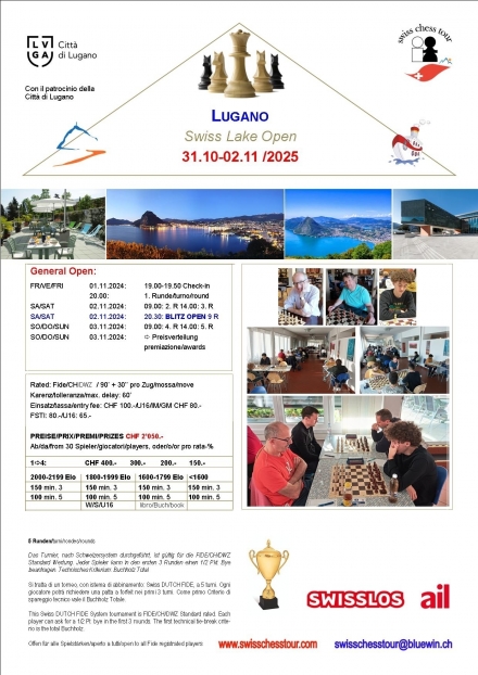 24. LUGANO OPEN, 31.10-02.11.2025 - Swiss CHess Tour