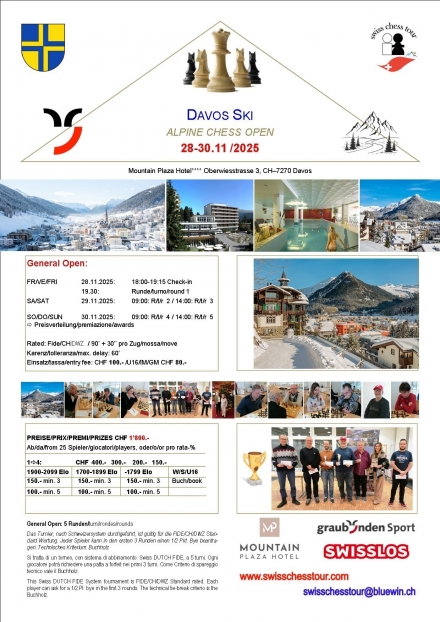 DAVOS SKI OPEN, 28-30.11.2025 - Swiss CHess Tour