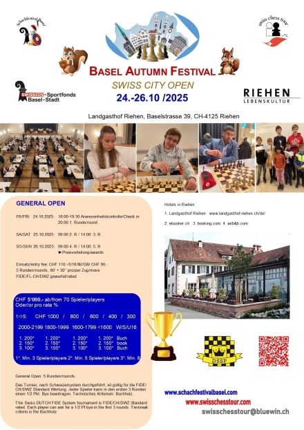 BASEL AUTUMN FESTIVAL, 24-26.10 /2025 - Swiss CHess Tour