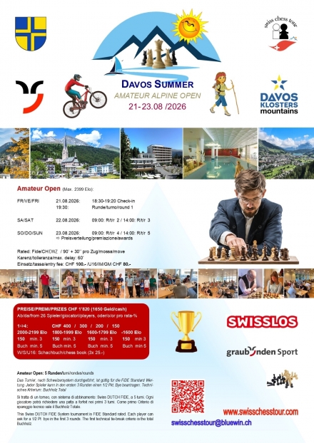 DAVOS SUMMER AMATEUR, 21-23.08 /2026 - Swiss CHess Tour